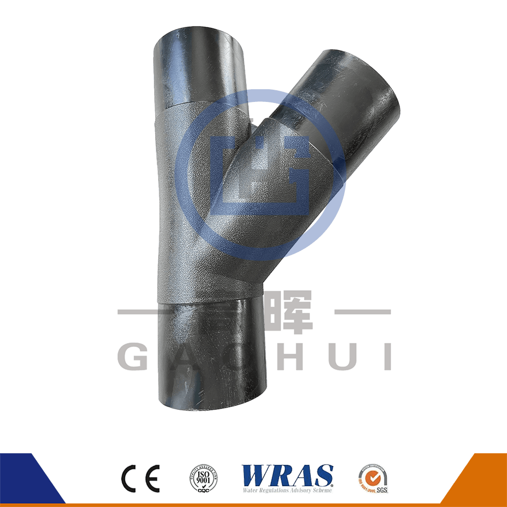 Virgin Material of HDPE Butt Fusion Wye Tee lateral tee 45 grader y gren för vattenrör